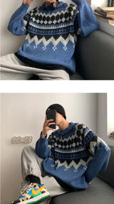 varsity knit sweater with retro streetwear styling for fall and winter outfits, ideal for men’s fashion and seasonal streetwe