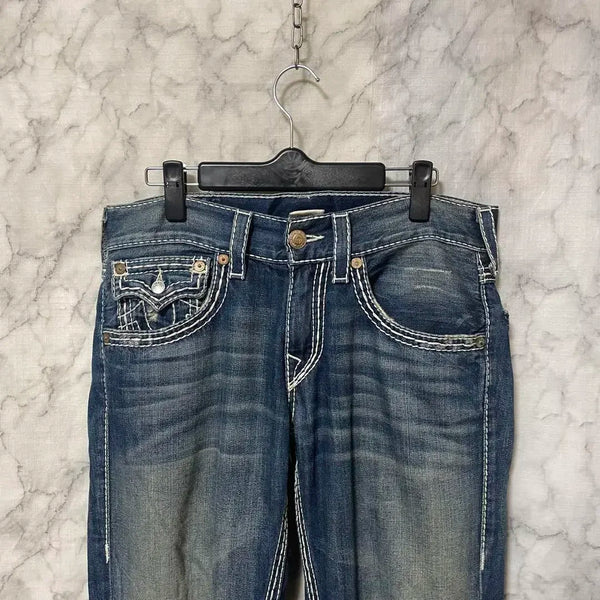 harajuku y2k new true religion high waist super t bootcut flared jeans street denim pants high waist straight leg wide leg jeans ripped baggy denim