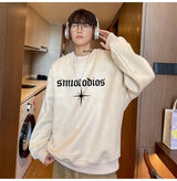 Korean Suede Round Neck Velvet Sweatshirt Spring, Autumn and Winter Loose Personality New Retro Y2K Jacket Heavy Student Top