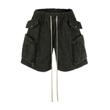 heavy industry tie dyed canvas washed shell shorts for men and women wide leg baggy cargo short oversize loose knee length pants 1 unique cargo style 82