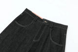 high street embroidery casual over knee summer jeans shorts mens wide leg baggy y2k denim short oversized five point pants unique jeans style 3556