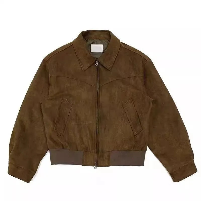 leather varsity coat, fall winter style, men's streetwear fashion, oversized urban jacket, high quality cold-weather coat