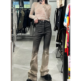 retro patchwork gradient slim flared jeans floor mop wide jean pants street wear new fashionable hip hop washed vintage mens urban skinny jeans