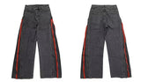 2023 cool design side zipper oversize hip hop men wide jeans pants y2k clothes straight loose punk denim trousers pantalon homme unique jeans style 1787