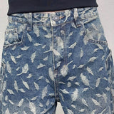 men jacquard loose casual hip hop vibe splice pocket denim baggy jeans pants man streetwear ripped jeans trousers boyfriend unique jeans style 3139