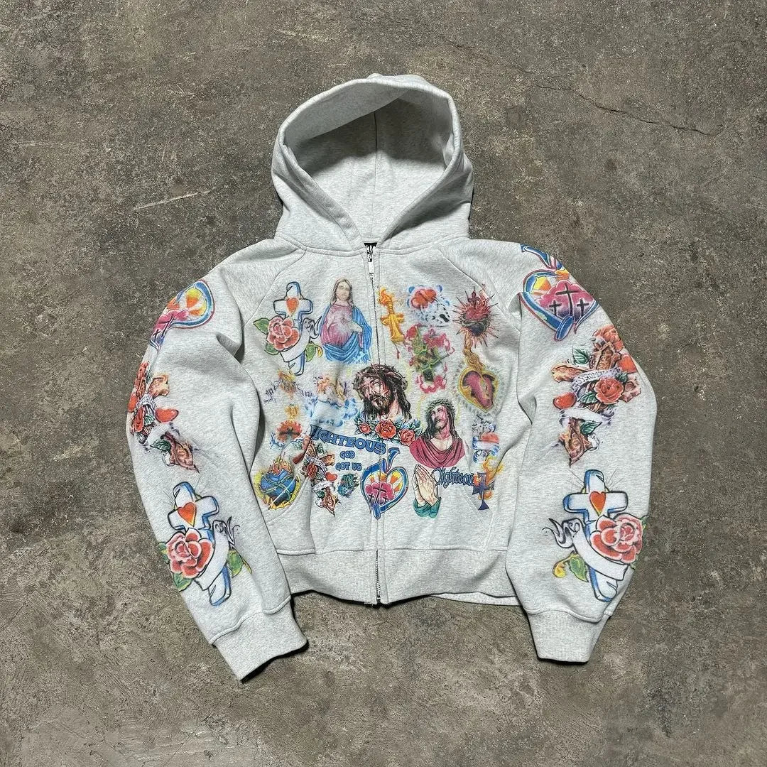 Retro Oversized Sportswear Fashionable Luxury Brand Revived King Print