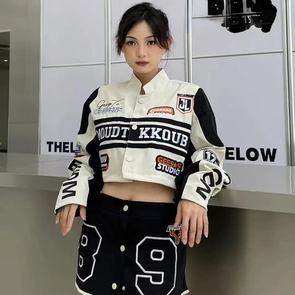 Leather Panel Streetwear Jacket Daily Fit Staple