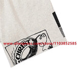2024 American Heavyweight Vintage Men's Shorts With Letter Print Drawstring Loose Casual High Street High Quality