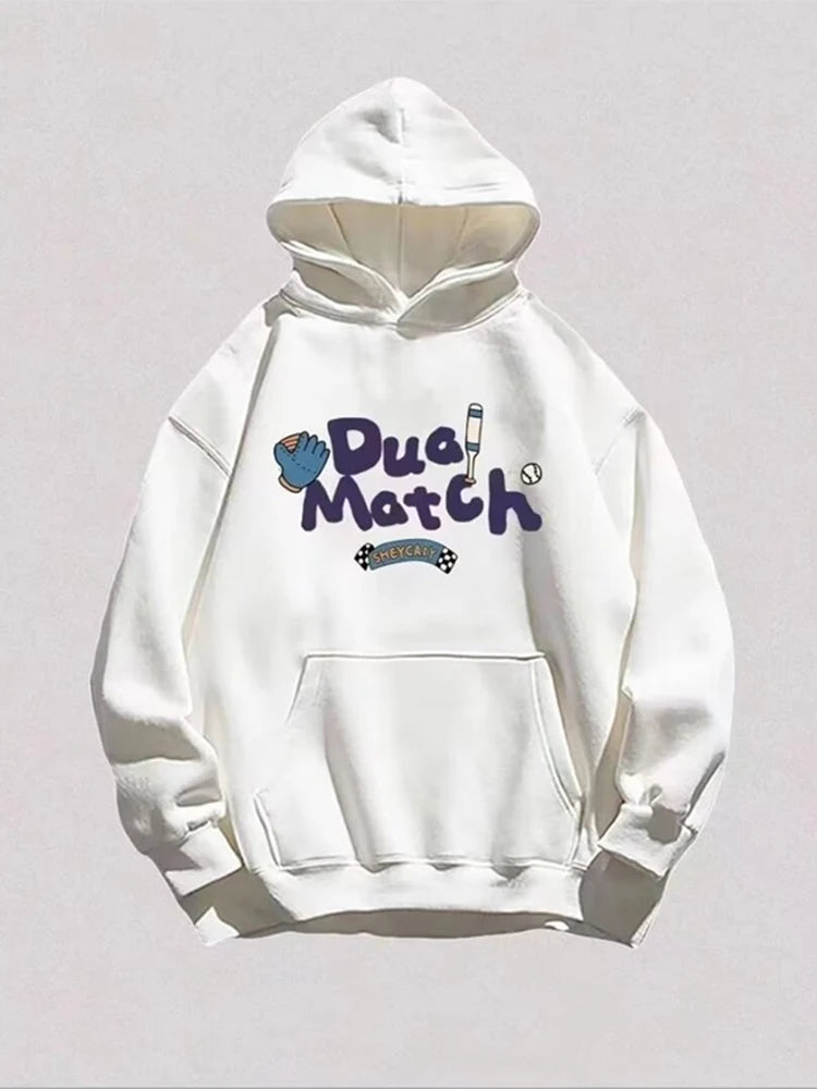 New Letter Cartoon Graphic Printed Hooded Sweatshirts For Men Autumn