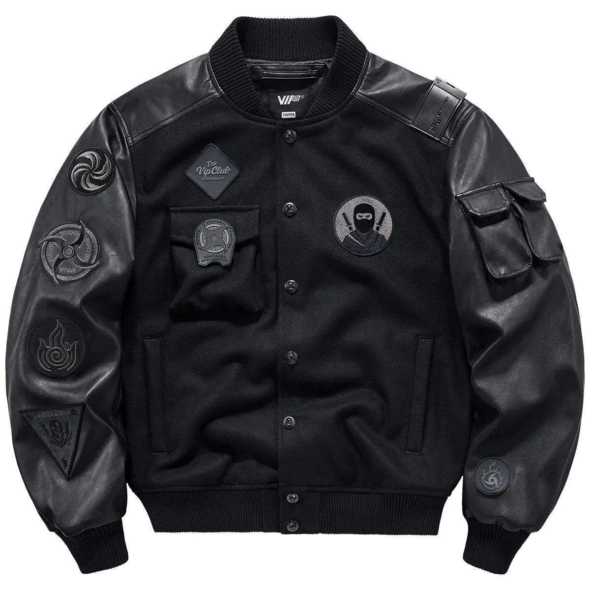 Autumn/Winter Baseball Suit Men's Wool Heavy Work Coat Ninja Embroidered American Retro Flying jackets for men leather jacket