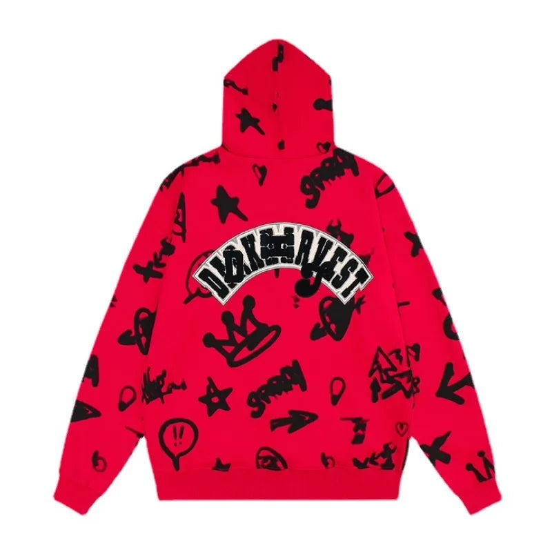anime angelcore design featuring rainbowtouches hoodies mens streetwear for men pattern printed hip hop high street coat cotton vintage superior quality black