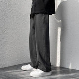korean mens casual long jeans loose retro straight baggy pants denim wide leg pants light blue grey black retro washed jeans unique jeans style 1259
