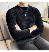 Skatercore Graphic tee – Autumn Winter Semi Turtleneck Stretch Slim Fit Long Sleeve T