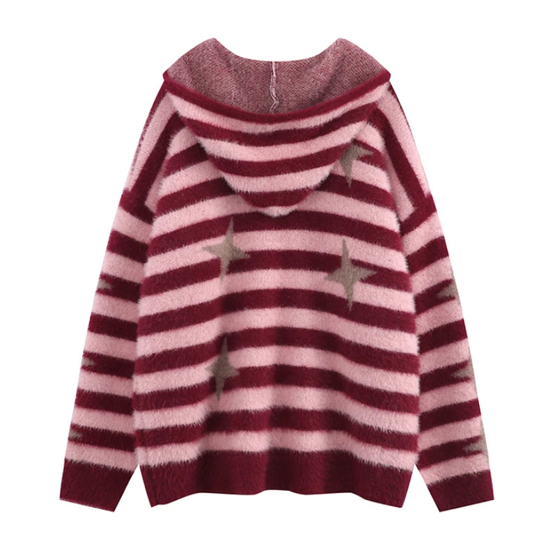 y2k knitted sweater, photo-ready sweater, cozy fashion fit, stylish street outfit, modern aesthetic appeal