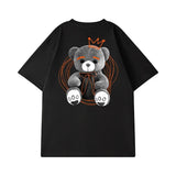 Anime Oversized shirt – American Street Bear Printed Men T Shirt Summer Crewneck