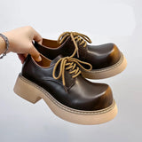 High Street Big Toe Leather Designer Shoes Men Women Streetwear Fashion Hip Hop Vintage Lightweight Casual Increase Derby Shoes