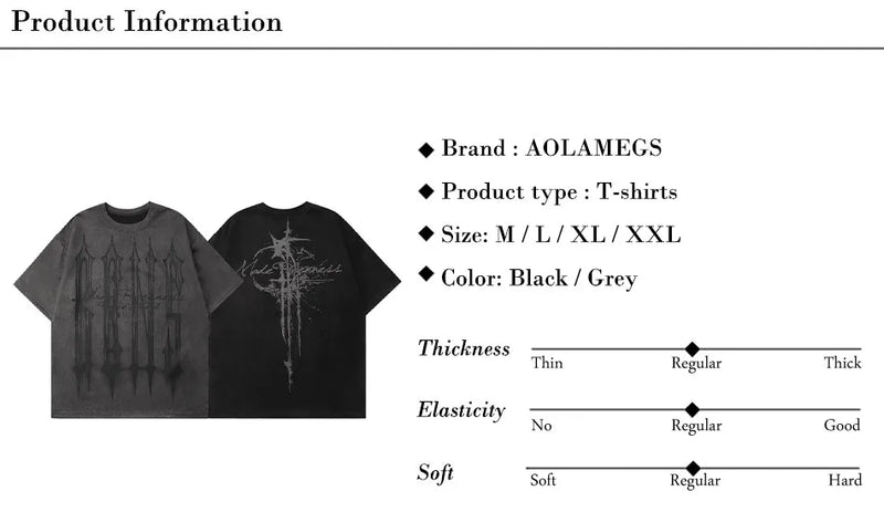 Sadcore Vintage print – Men Street T Shirts Artistic Logo Design Suede Short Sleeves