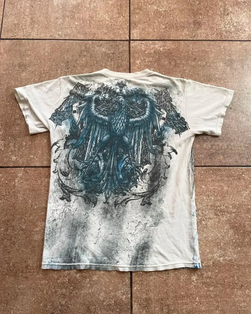 Anime Graphic tee – Harajuku Y2K Affliction T Shirt New Hip Hop Round Neck Overs
