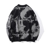 techwear street knit hoodie with oversized flame detail for urban fall winter outfits, street fashion menswear trend for seas