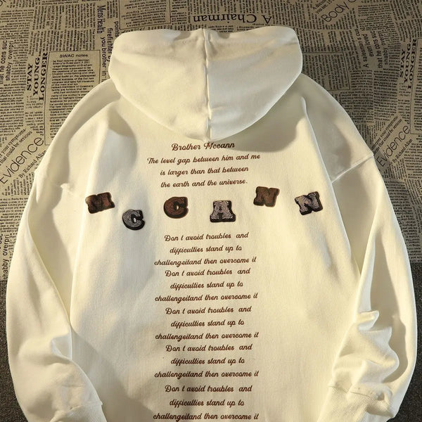 American Gothic fashion brand cartoon hip-hop print mens and womens loose high street style couple hooded wool sweatshirt
