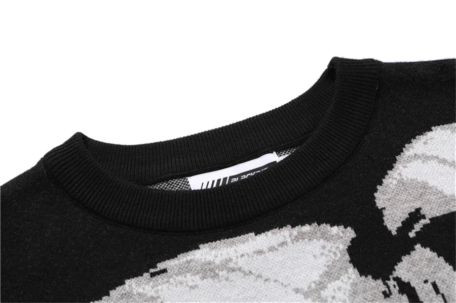 y2k fire graphic sweater, edgy streetwear for bold fashion-forward winter outfits, mens fashion layer for modern streetwear c