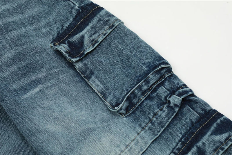 vintage multi pocket jeans mens harajuku cargo denim pants retro hip hop straight loose jean pants men clothing 1 unique cargo style 481