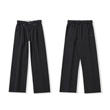 mens trend streetwear fashion loose casual plus size straight wide leg suit pant office man commute work pants trousers menswear bottoms