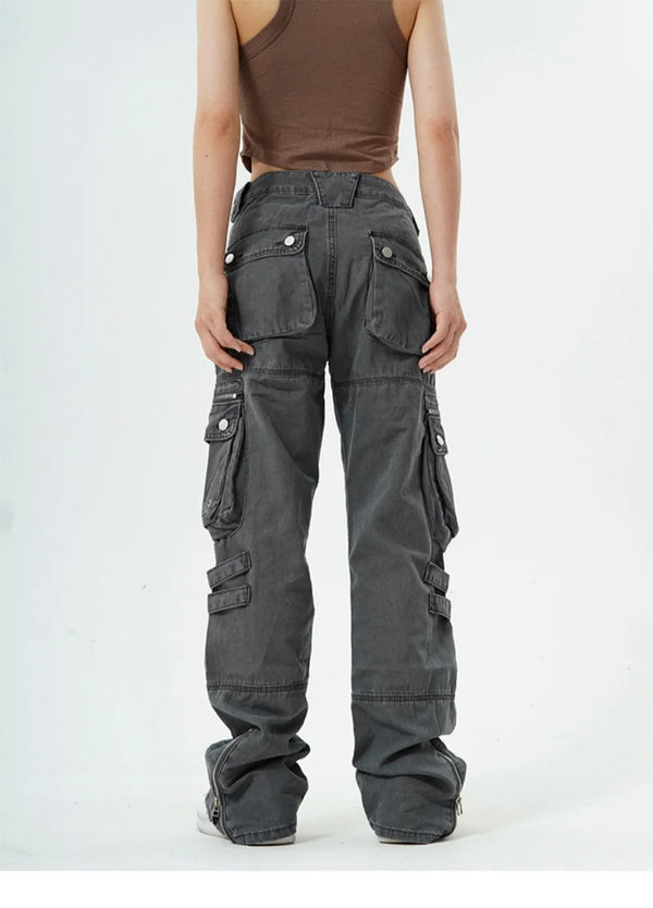 hip hip pants retro cargo harem pant streetwear side pockets harajuku joggers unisex new casual loose straight cotton trousers urban active pants