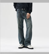 mens plus size retro fashion streetwear loose casual micro flared denim pants jeans cityboy jeans trousers 28 40 unique jeans style 2714