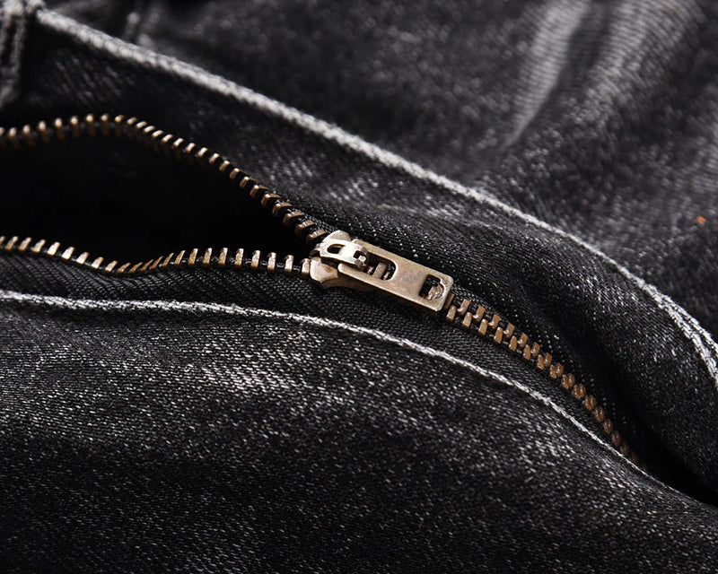 frayed damaged washed black baggy jeans men and women straight streetwear y2k pantalones hombre denim pants oversized cargos unique cargo style 5666