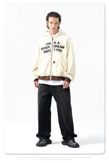 vaporwave vintage anime featuring graffiti printed fleece casual hoodie