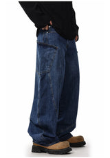 men women streetwear fashion vintage loose casual wide leg denim cargo baggy jeans pants cityboy harem trousers unique cargo style 1394