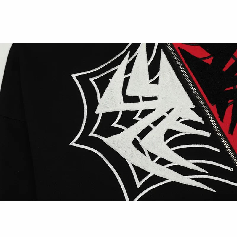 Y2K Retro Spider Print Sportswear Loose Casual Top For Men And Women I