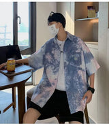 2023 Summer New Light Luxury Fashion Short-sleeved Shirt Men Top Coat Comfortable Casual Shirt Boutique Clothing Simple Style