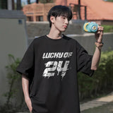Y2k Vintage anime – Lucky Of 24 Printed Y2K Tshirts Men Fashion Cotton Short Sle