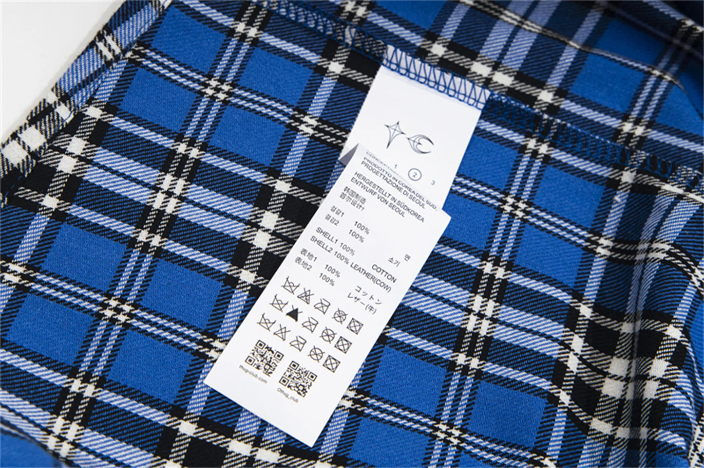 24SS New THUG CLUB Trendy Sword Print High-Street Cotton Vintage Plaid Shirt