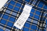 24SS New THUG CLUB Trendy Sword Print High-Street Cotton Vintage Plaid Shirt