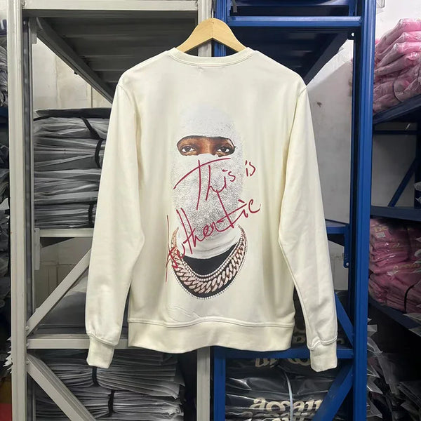 Black Rice White Ih Nom Uh Nit Hoodies Gold Necklace Masked Men Printi