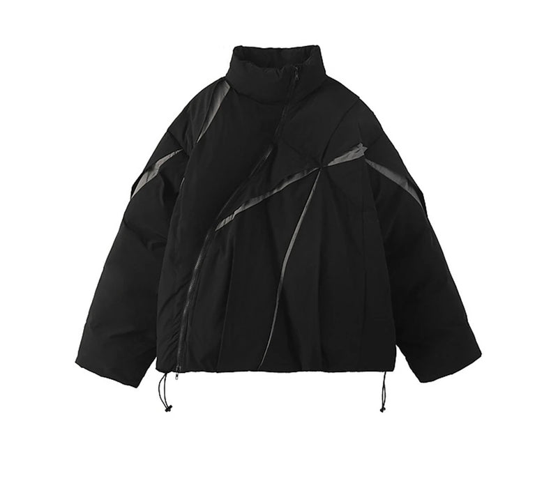 2023 Winter Hip Hop Thick Jacket Parka Men Patchwork Short Padded Jacket Coat Warm Streetwear Harajuku Puffer Jackets Unisex Y2K