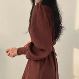 Winter Dress Long Elegant Splicing Stripes Y2k Knitted Dress Women Koean Fashion Long Sleeve Dresses Female Club Party Vestidos