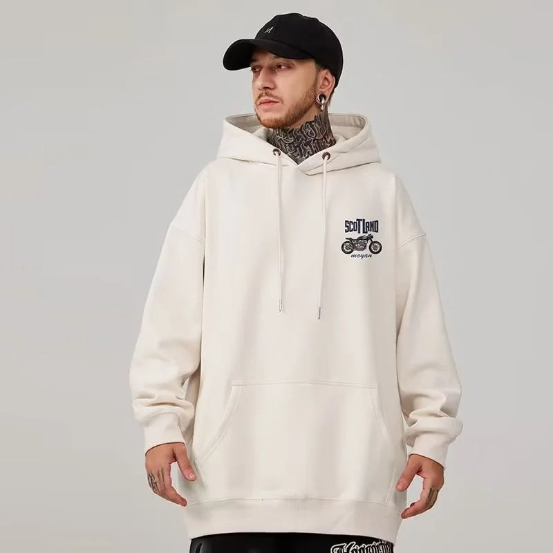 Autumn Motorcycle Mens Printed Hoodies Hip Hop Fashion Streetwear Bagg