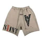 prints loose edging sport shorts quarter pant techwear shorts