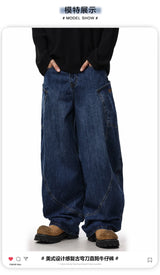 men women streetwear fashion vintage loose casual wide leg denim cargo baggy jeans pants cityboy harem trousers unique cargo style 1393
