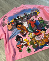 Vaporwave Anime panel – New Gothic Cartoon Toy Letter Printed Large Pattern T Shirt