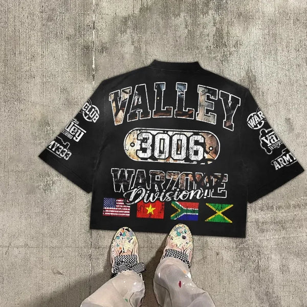 Y2k Oversized shirt – Y2Kstreet Hip Hop Alphabet Pattern Oversized T Shirt Mens Fa