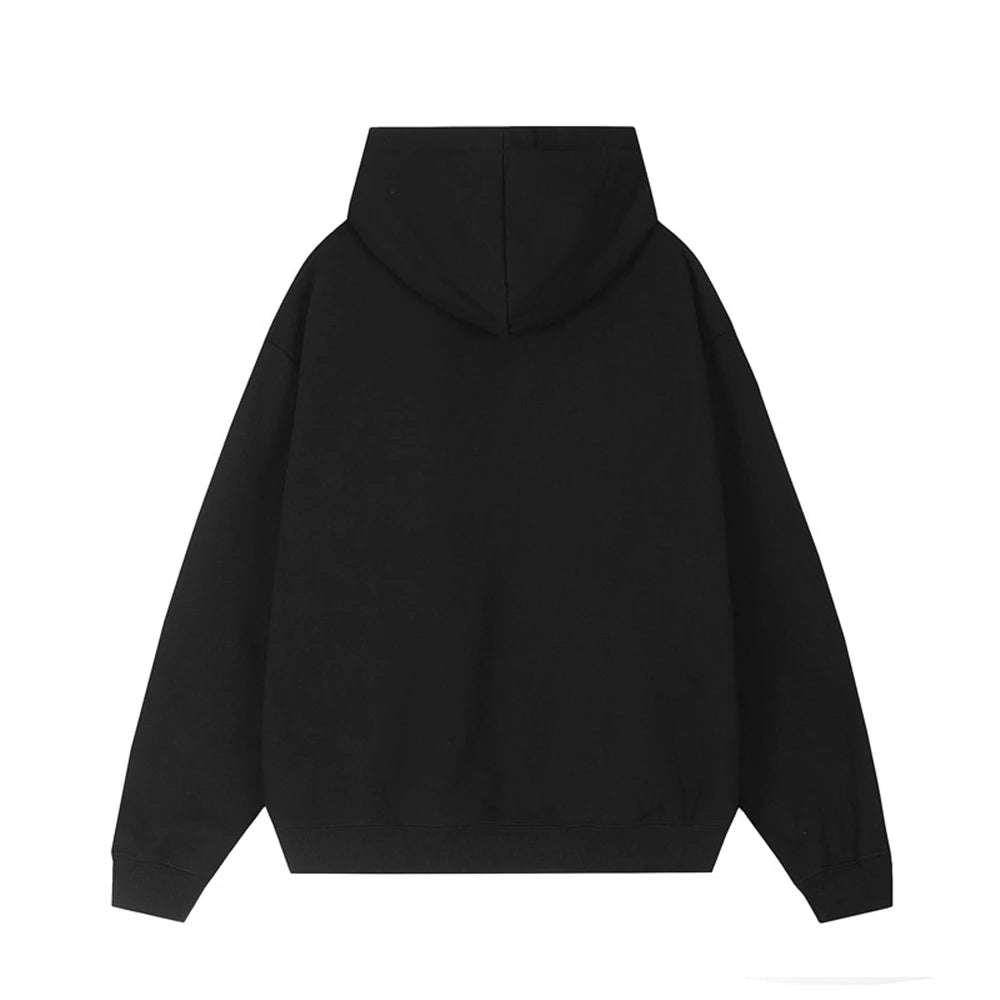 Hip Hop Punk Hoodie Sweatshirt 2023 Autumn Zipper Design Solid Color H