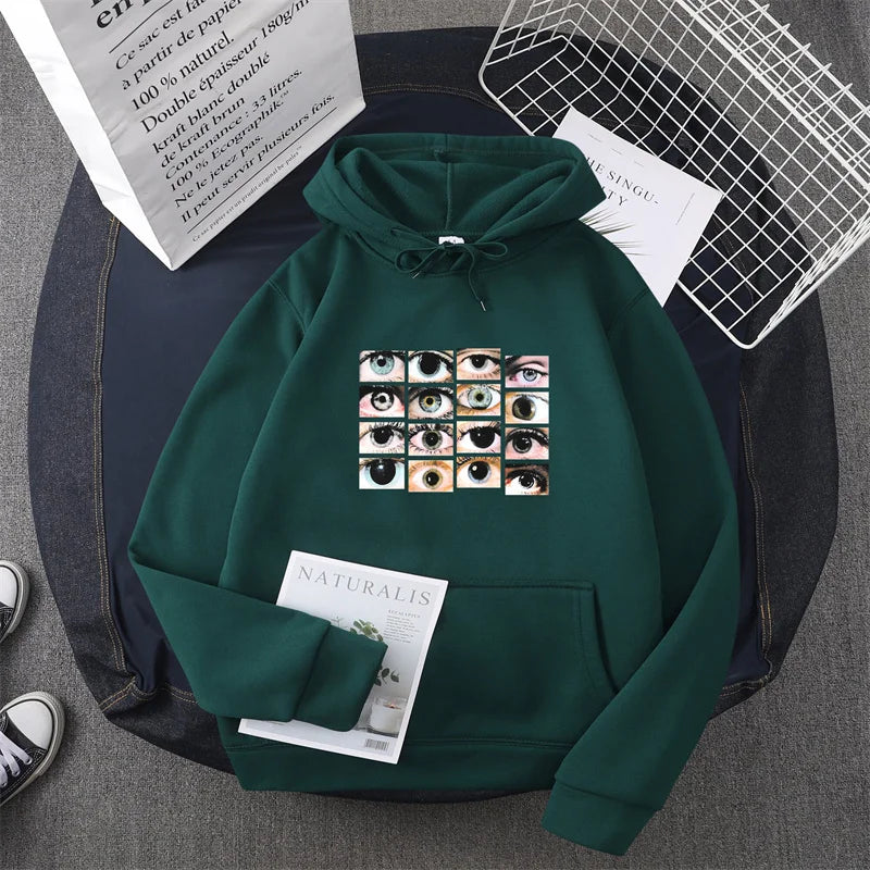 2022 Mens Hip Hop Street Style Hoodie Eye Print Harajuku Sweatshirt Fa