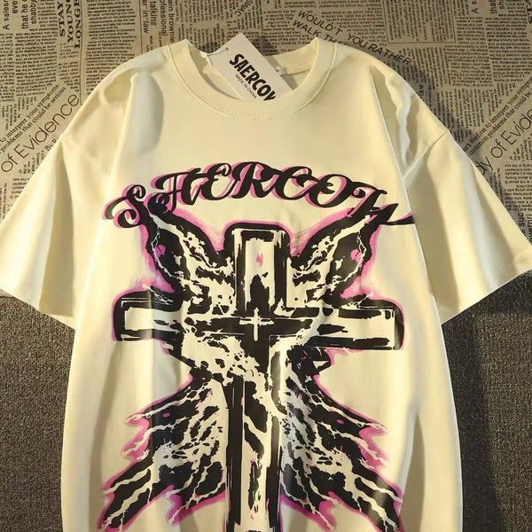 Trapwear Melting smiley – American Retro Trend Men And Women Hip Hop Personality Graph