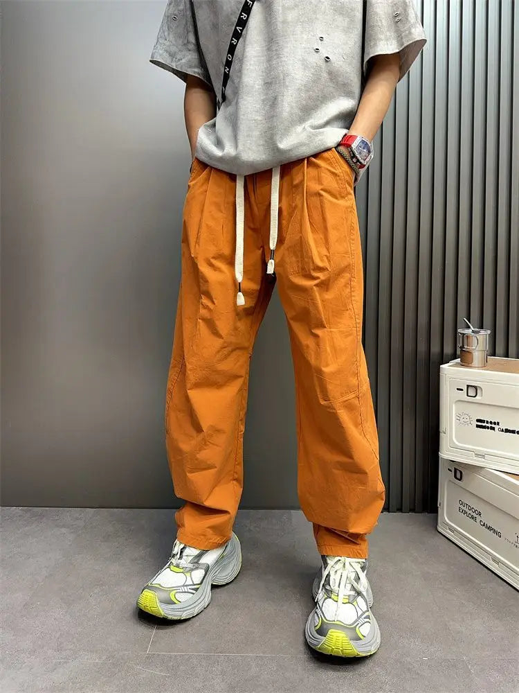 high street sweatpants trendy wide leg american causal pants neutral breathable loose outdoor trousers fashion jogging pants streetwear sweatpants