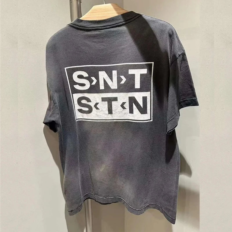 Harajuku Oversized Shirt – Saint Short Sleeve Top Tees Men Woman Best Quality Space Exp – Urban Streetwear for Men & Women